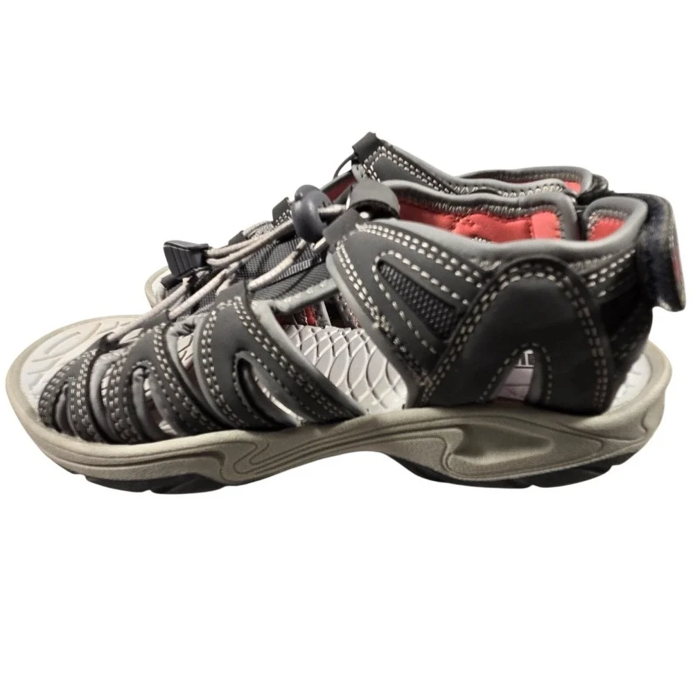 Khombu Mens Gray Coral Closed Toe Water‎ Sandals Hiking Shoes Size 7